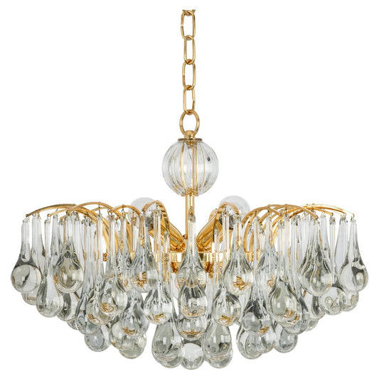 Large Murano Glass Tear Drop Chandelier from Christoph Palme, Germany, 1970s