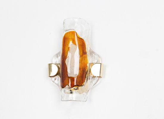 Large Murano Glass Wall Sconce by Barovier & Toso for Hille, Italy, 1970s, Set of 2-UGR-1727015