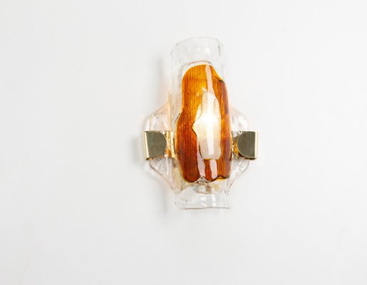 Large Murano Glass Wall Sconce by Barovier & Toso for Hille, Italy, 1970s, Set of 2-UGR-1727015