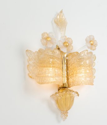 Large Murano Glass Wall Sconces attributed to Barovier & Toso, Italy, 1970s, Set of 2-UGR-1725968