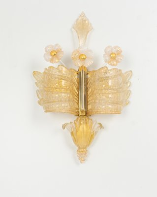 Large Murano Glass Wall Sconces attributed to Barovier & Toso, Italy, 1970s, Set of 2-UGR-1725968