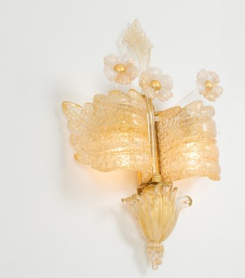 Large Murano Glass Wall Sconces attributed to Barovier & Toso, Italy, 1970s, Set of 2-UGR-1725968