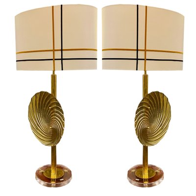 Large Murano Golden Disc Table Lamps, 1920s, Set of 2-RFP-2031433