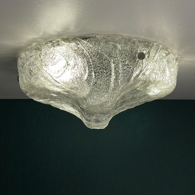 Large Murano Ice Glass Ceiling Lamp attributed J.T. Kalmar, Austria, 1960s-WQC-2020439