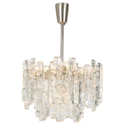 Large Murano Ice Glass Chandelier from Kalmar, Austria, 1960s-UGR-1085994