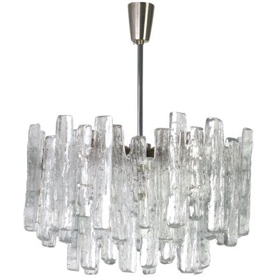 Large Murano Ice Glass Chandelier from Kalmar, Austria, 1960s-UGR-1085858