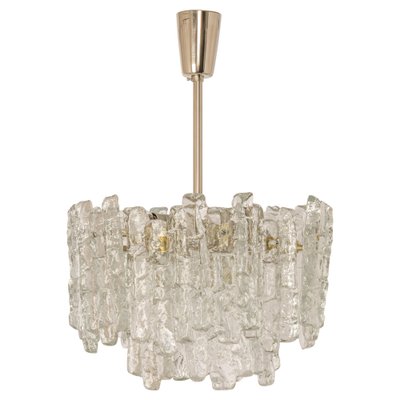 Large Murano Ice Glass Chandelier from Kalmar, Austria, 1960s-UGR-1086280