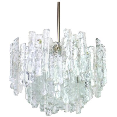 Large Murano Ice Glass Chandelier from Kalmar, Austria, 1960s-UGR-1086324