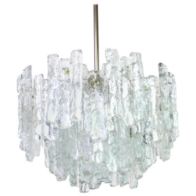 Large Murano Ice Glass Chandelier from Kalmar, Austria, 1960s-UGR-1085857