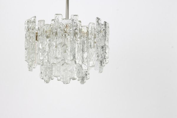 Large Murano Ice Glass Chandelier from Kalmar, Austria, 1960s-UGR-1085994