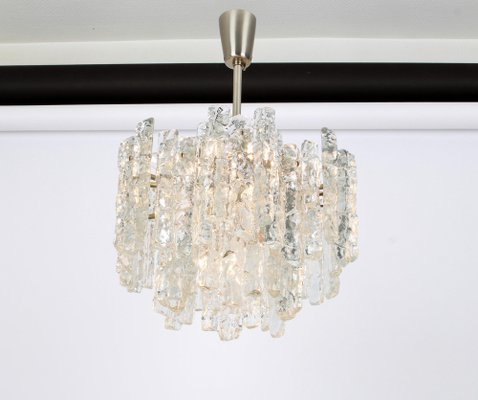 Large Murano Ice Glass Chandelier from Kalmar, Austria, 1960s-UGR-1085994