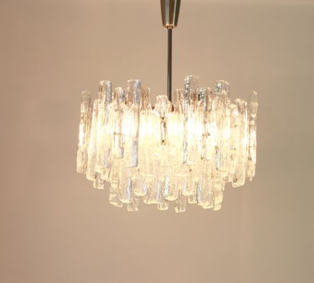 Large Murano Ice Glass Chandelier from Kalmar, Austria, 1960s-UGR-1085858