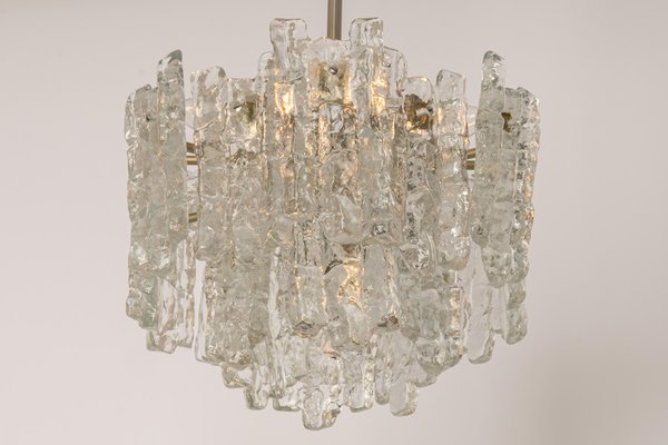 Large Murano Ice Glass Chandelier from Kalmar, Austria, 1960s-UGR-1086280