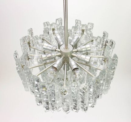 Large Murano Ice Glass Chandelier from Kalmar, Austria, 1960s-UGR-1086324