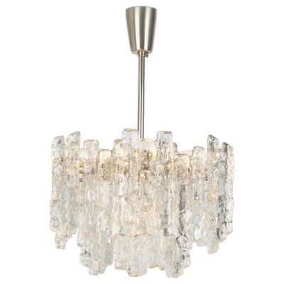 Large Murano Ice Glass Chandelier from Kalmar, Austria, 1960s-UGR-1086280