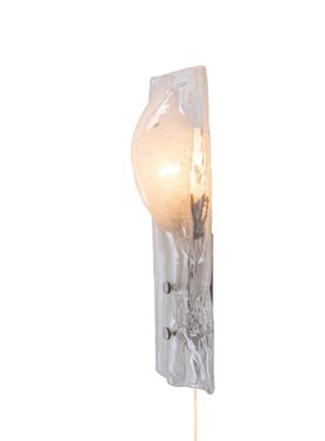 Large Murano Ice Glass & Chrome Wall Sconce by J.T. Kalmar, 1960s-DEK-938025