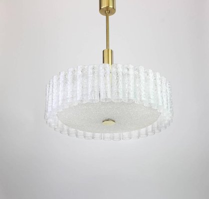 Large Murano Ice Glass Tubes Chandelier from Doria, Germany, 1970s-UGR-1085896