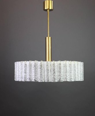 Large Murano Ice Glass Tubes Chandelier from Doria, Germany, 1970s-UGR-1085896