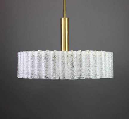 Large Murano Ice Glass Tubes Chandelier from Doria, Germany, 1970s-UGR-1085896