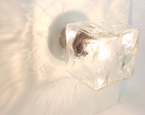 Large Murano Ice Glass Wall Light from Kalmar, Austria, 1960s-UGR-1176019