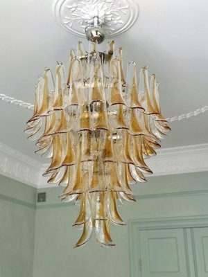 Large Murano Sand Toned Glass Chandelier from Mazzega-ARN-2032769