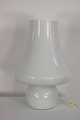 Large Mushroom Table Lamp in White Murano Glass from De Majo, 1960s-AA-1764647