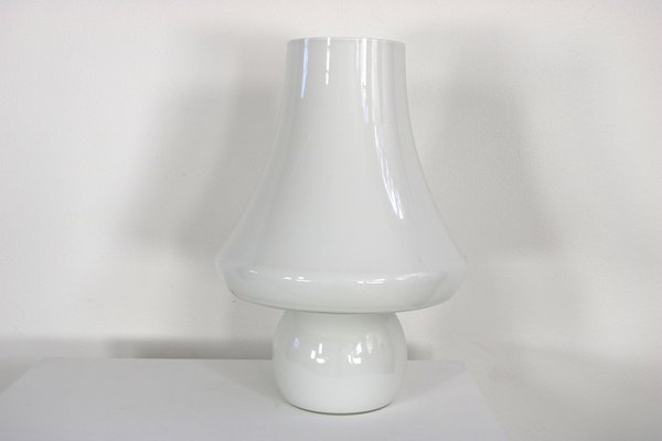 Large Mushroom Table Lamp in White Murano Glass from De Majo, 1960s-AA-1764647