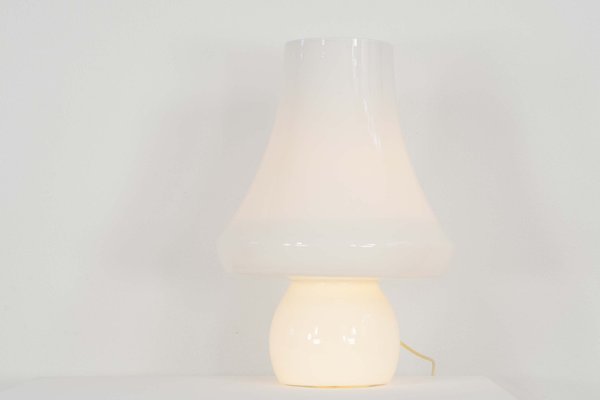 Large Mushroom Table Lamp in White Murano Glass from De Majo, 1960s-AA-1764647