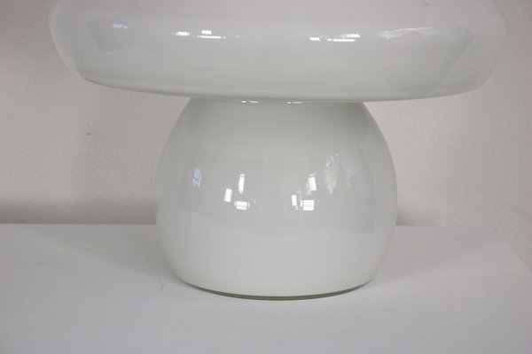 Large Mushroom Table Lamp in White Murano Glass from De Majo, 1960s-AA-1764647