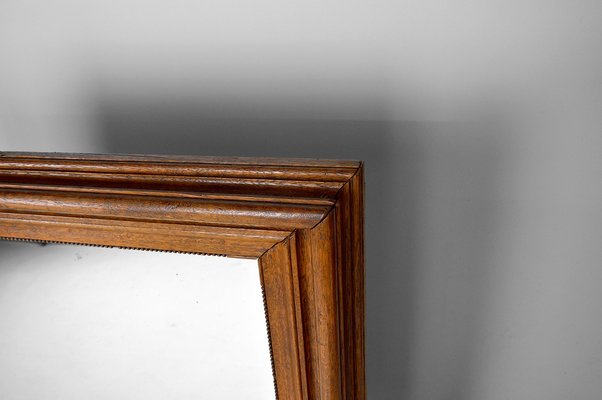 Large Napoleon III Mirror in Molded Oak, France, 1860s-XNH-1021690