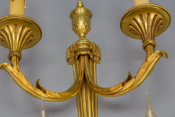 Large Neoclassical Style Bronze Double Arm Wall Sconce, 1970s-KEG-1754987