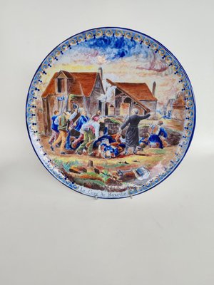 Large Nevers Earthenware Dish by Marest Frères, 1890s-EHL-2017596