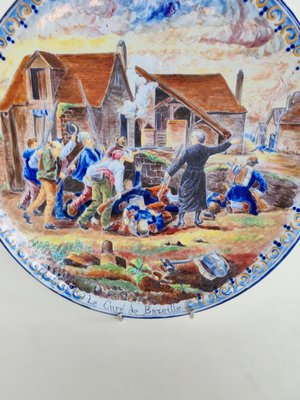 Large Nevers Earthenware Dish by Marest Frères, 1890s-EHL-2017596