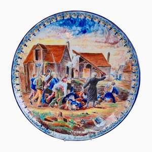 Large Nevers Earthenware Dish by Marest Frères, 1890s-EHL-2017596