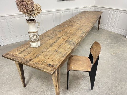 Large Oak and Fir Dining Table, 1920s-PB-2040378