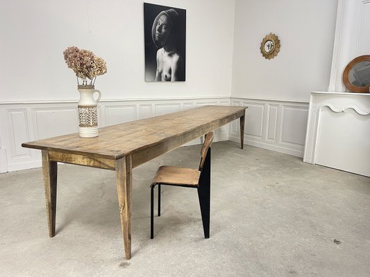 Large Oak and Fir Dining Table, 1920s-PB-2040378