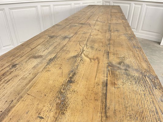 Large Oak and Fir Dining Table, 1920s-PB-2040378