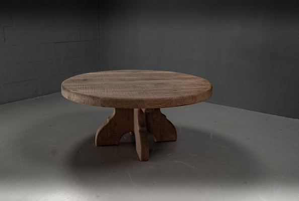 Large Oak Rural Round Coffee Table, 1962-VLO-2028342