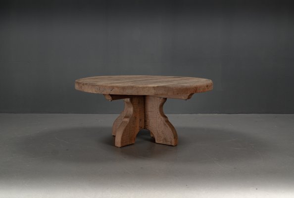 Large Oak Rural Round Coffee Table, 1962-VLO-2028342