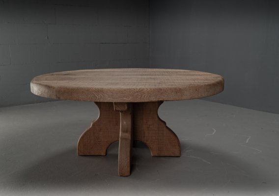 Large Oak Rural Round Coffee Table, 1962-VLO-2028342