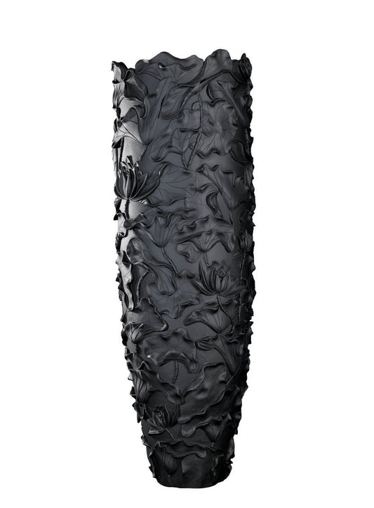 Large Obice Lotus Vase in Resin & Matt Black from VGnewtrend