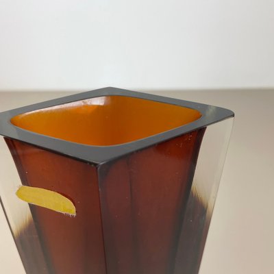 Large Ochre Murano Glass Sommerso Vase by Flavio Poli, 1970s-QZ-1743360