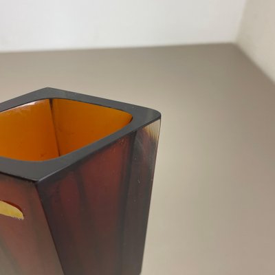 Large Ochre Murano Glass Sommerso Vase by Flavio Poli, 1970s-QZ-1743360