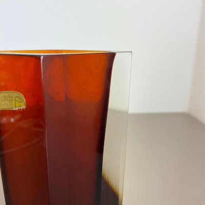 Large Ochre Murano Glass Sommerso Vase by Flavio Poli, 1970s-QZ-1743360