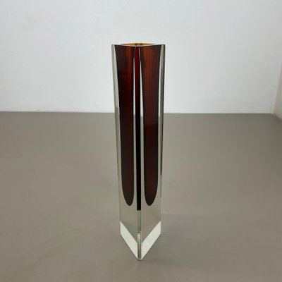 Large Ochre Murano Glass Sommerso Vase by Flavio Poli, 1970s-QZ-1743360