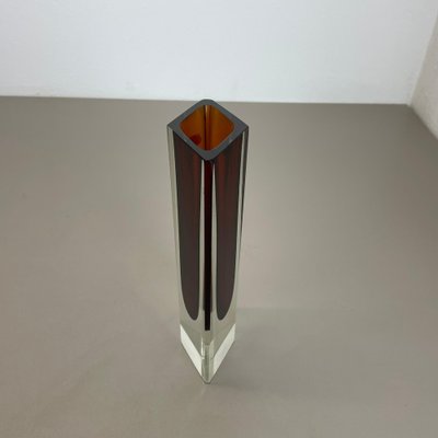 Large Ochre Murano Glass Sommerso Vase by Flavio Poli, 1970s-QZ-1743360