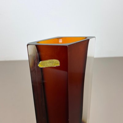 Large Ochre Murano Glass Sommerso Vase by Flavio Poli, 1970s-QZ-1743360