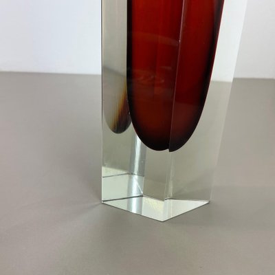 Large Ochre Murano Glass Sommerso Vase by Flavio Poli, 1970s-QZ-1743360