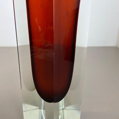 Large Ochre Murano Glass Sommerso Vase by Flavio Poli, 1970s-QZ-1743360