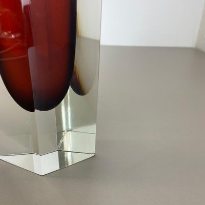 Large Ochre Murano Glass Sommerso Vase by Flavio Poli, 1970s-QZ-1743360